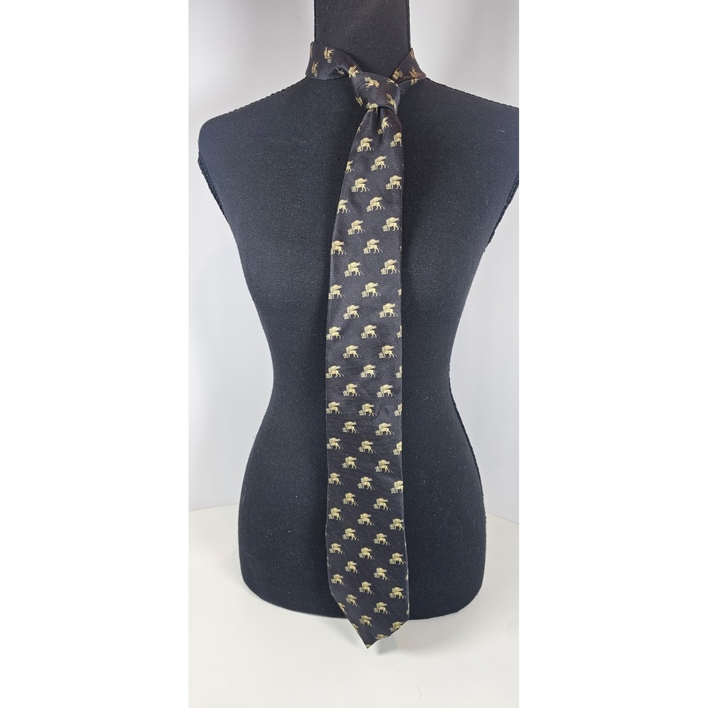 Fabris Venezia Tie 100% Silk Black Winged Lion Luxury Made in Italy Mens Necktie